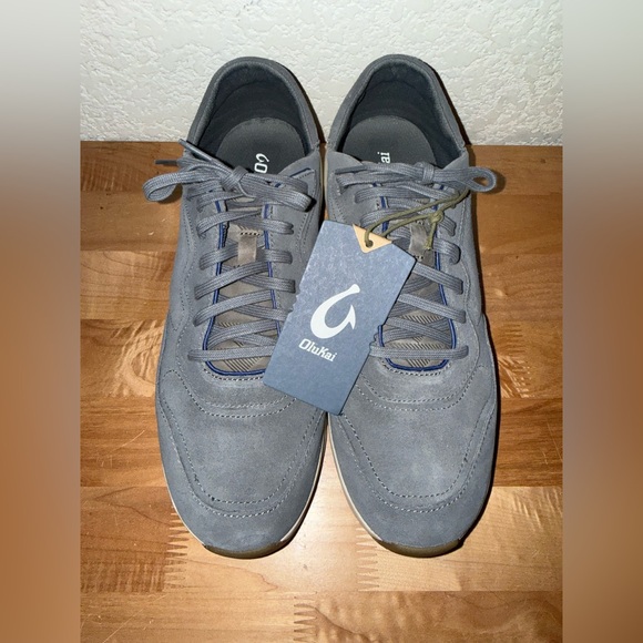 OluKai Koheo Men’s Convertible Charcoal Gray Suede Leather Sneakers Size 12 NEW - Picture 3 of 7